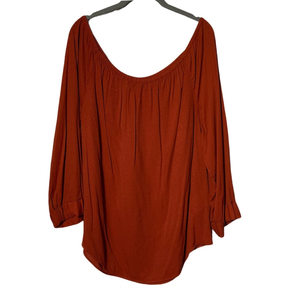 Banana Republic Terracotta Off-Shoulder Blouse Sz Medium